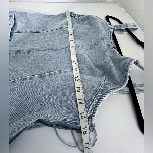 Free People Dex Denim Midi Dress in Bleachout size Medium NWT - Picture 8 of 12